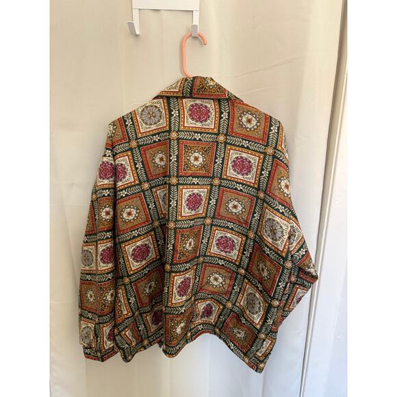 Vintage Silk Floral Windbreaker Stunt Sports - Picture 4 of 4